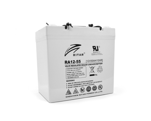 Акумуляторна батарея AGM RITAR RA12-55, Gray Case, 12V 55.0Ah ( 229 x 138 x 211 (216) ) Q1