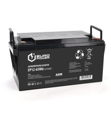 Акумуляторна батарея EUROPOWER AGM EP12-65M6 12 V 65Ah (348 x 168 x 178) Black Q1/48