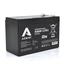 Акумулятор AZBIST Super AGM ASAGM-1270F2, Black Case, 12V 7.0Ah (151 х 65 х 94 (100)) Q10