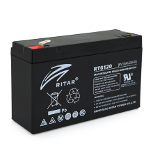 Акумуляторна батарея AGM RITAR RT6120A, Black Case, 6V 12Ah ( 150 х 50 х 93 (99) ) Q10