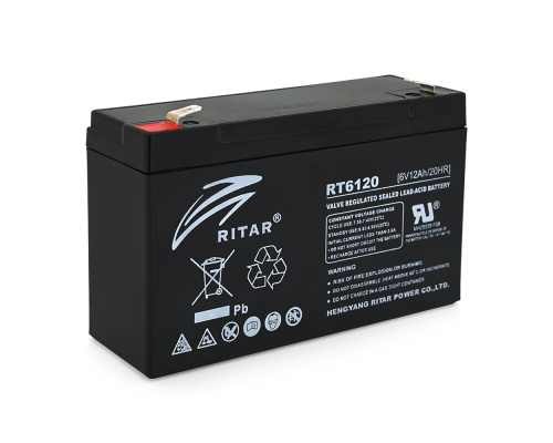 Акумуляторна батарея AGM RITAR RT6120A, Black Case, 6V 12Ah ( 150 х 50 х 93 (99) ) Q10 Акумуляторна батарея AGM RITAR RT6120A, Black Case, 6V 12Ah ( 150 х 50 х 93 (99) ) Q10