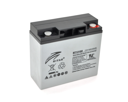 Акумуляторна батарея AGM RITAR RT12180, Gray Case, 12V 18.0Ah ( 181 х 77 х 167 ) Q4