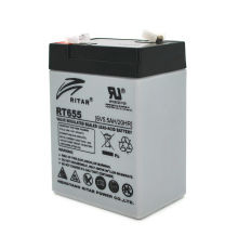 Акумуляторна батарея AGM RITAR RT655, Black Case, 6V 5.5Ah (70х47х99 (105)) Q20