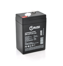 Акумуляторна батарея EUROPOWER AGM EP6-4.5F1 6 V 4.5 Ah ( 70 x 47 x 100 (105) ) Black Q20