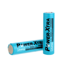 Літій-залізо-фосфатний акумулятор LiFePO4 Power-Xtra IFR18650 1500mah 3.2V, BLUE