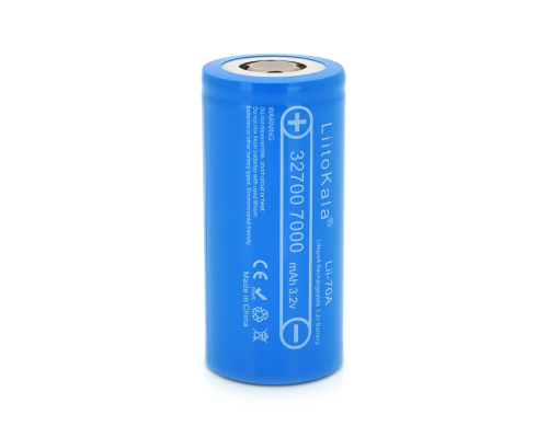 Акумулятор 32700 LiFePO4 LiitoKala Lii-70A, 7000mAh (6500-7000mAh, 30A, 3.2V (2.5-3.65V), Blue, PVC