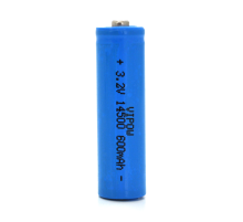 Літій-залізо-фосфатний акумулятор 14500 Lifepo4 Vipow IFR14500 TipTop, 600mAh, 3.2V, Blue Q50/500