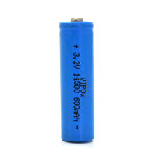 Літій-залізо-фосфатний акумулятор 14500 Lifepo4 Vipow IFR14500 TipTop, 600mAh, 3.2V, Blue Q50/500