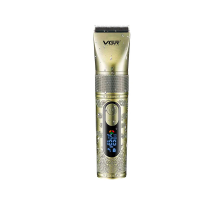 Акумуляторна машинка для стрижки VGR V-659, 5 насадок, регулювання потужності 6500-7500 RPM, IPX7, LED display, Box