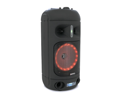 Потужна акустична система з підсвічуванням Kimiso QS-A880, 100W, Bluetooth мікрофон, вбудований акум 3700mAh, живлення 220В, Black, Box