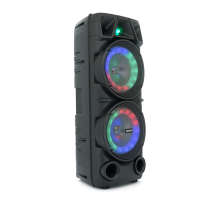 Потужна акустична система з підсвічуванням ZQS8210, 2*20W, 1*Bluetooth мікрофон, пульт, вбудований акум 4500mAh, живлення 220В, Black, Box