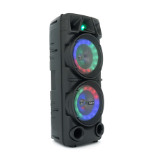 Потужна акустична система з підсвічуванням ZQS8210, 2*20W, 1*Bluetooth мікрофон, пульт, вбудований акум 4500mAh, живлення 220В, Black, Box