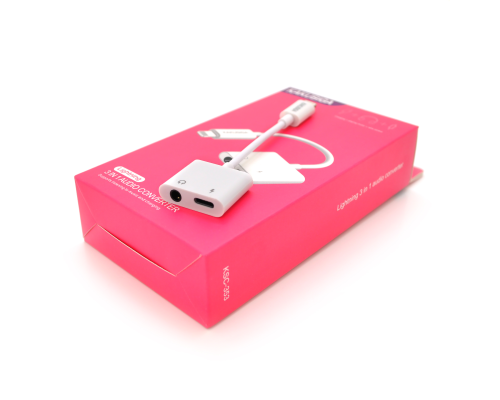 Аудіоконвертор iKAKU KSC-353 ANFENG 2 in 1 audio converter Lightning, Box Аудіоконвертор iKAKU KSC-353 ANFENG 2 in 1 audio converter Lightning, Box