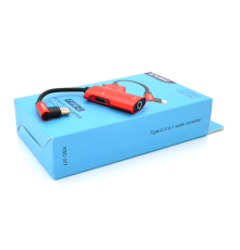 Аудіоконвертор iKAKU KSC-377 MAIQI 4 in 1 audio converter Type-C, Red, Box