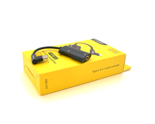 Аудіоконвертор iKAKU KSC-377 MAIQI 4 in 1 audio converter Type-C, Black, Box