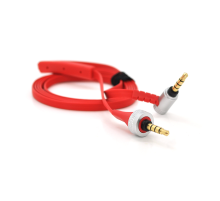 Кабель AUX Sony Audio DC3.5 тато-тато 1.0м, CCA Stereo Jack, (плоский) Red cable, OEM