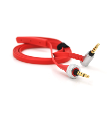 Кабель AUX Sony Audio DC3.5 тато-тато 1.0м, CCA Stereo Jack, (плоский) Red cable, OEM