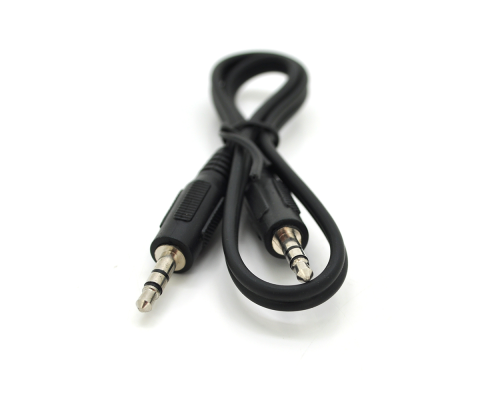 Кабель AUX Audio DC3.5 тато-тато 0,4м, GOLD Stereo Jack, (круглий) Black cable, Пакет Q500 Кабель AUX Audio DC3.5 тато-тато 0,4м, GOLD Stereo Jack, (круглий) Black cable, Пакет Q500