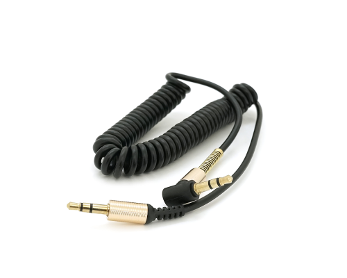 Кабель AUX Audio DC3.5 тато-тато 1.5м пружина, CCA Stereo Jack, (круглий) Black cable, Box Кабель AUX Audio DC3.5 тато-тато 1.5м пружина, CCA Stereo Jack, (круглий) Black cable, Box