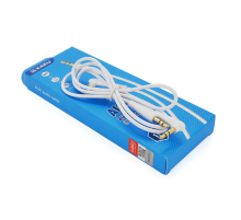 Кабель iKAKU KSC-521 MEILE AUX Audio DC3.5 тато-тато 1.0м, GOLD Stereo Jack, (круглий) White cable, Box