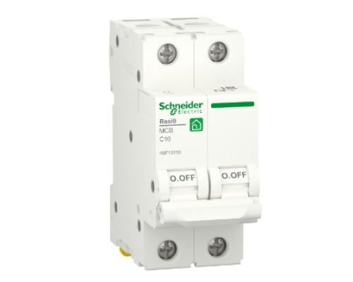 Автоматичний вимикач Schneider RESI9 10А, 2P, крива, 6кА Автоматичний вимикач Schneider RESI9 10А, 2P, крива, 6кА