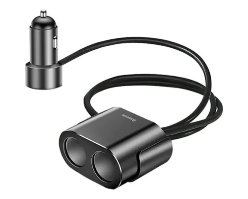 Автомобільний зарядний пристрій Baseus High Efficiency One to Two Cigarette Lighter Black (CRDYQ-01) Автомобільний зарядний пристрій Baseus High Efficiency One to Two Cigarette Lighter Black (CRDYQ-01)