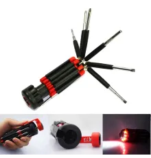 Отвертка универсальная с фонариком 8 в 1 Screwdrivers