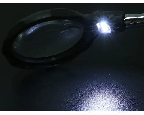 Лупа Третя рука EL-16126A з LED-підсвіткою. Настільна лупа 3.5 X 12X з кліпсою