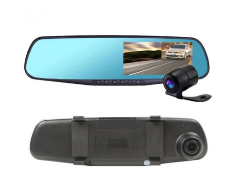 Автомобільне дзеркало відеореєстратор для машини на 2 камери VEHICLE BLACKBOX DVR 1080p камерою заднього огляду.