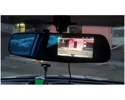 Автомобільне дзеркало відеореєстратор для машини на 2 камери VEHICLE BLACKBOX DVR 1080p камерою заднього огляду.