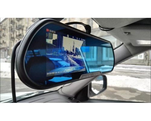 Автомобільне дзеркало відеореєстратор для машини на 2 камери VEHICLE BLACKBOX DVR 1080p камерою заднього огляду.