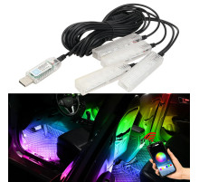 Автомобільна RGB-підсвітка салону з підтримкою програми 4 шт USB
