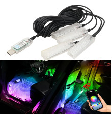 Автомобильная RGB подсветка салона с поддержкой приложения 4 шт USB