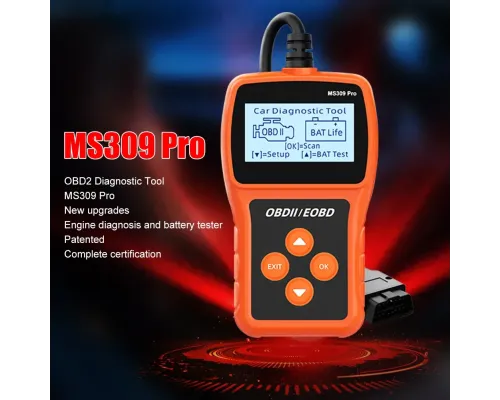 Сканер MS309PRO OBD2, діагностичний інструмент, тестер акумулятора, зчитувач кодів несправностей