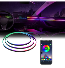 Підсвітка салону Ambient light Rgb, світлодіодна стрічка торпеди USB Bluetooth багатобарвна