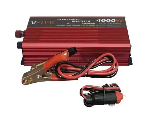 Перетворювач напруги інвертор з дисплеєм V-TEK 4000W 12-220 V Автомобільний перетворювач Перетворювач напруги інвертор з дисплеєм V-TEK 4000W 12-220 V Автомобільний перетворювач