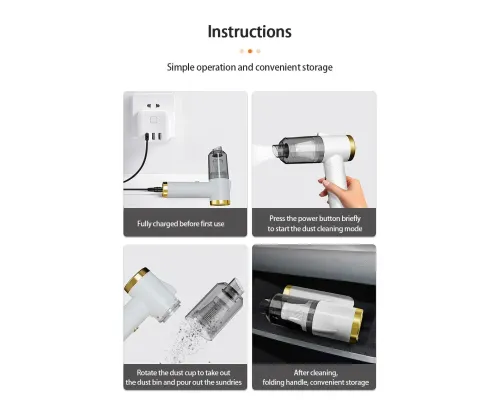 Складаний пилосос в авто з акумулятором Q8 (USB 5V-8.4V) Складаний пилосос в авто з акумулятором Q8 (USB 5V-8.4V)