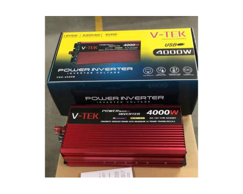 Перетворювач напруги інвертор з дисплеєм V-TEK 4000W 12-220 V Автомобільний перетворювач Перетворювач напруги інвертор з дисплеєм V-TEK 4000W 12-220 V Автомобільний перетворювач