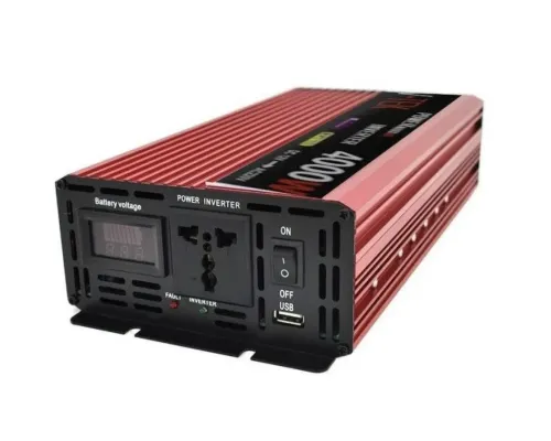 Перетворювач напруги інвертор з дисплеєм V-TEK 4000W 12-220 V Автомобільний перетворювач Перетворювач напруги інвертор з дисплеєм V-TEK 4000W 12-220 V Автомобільний перетворювач