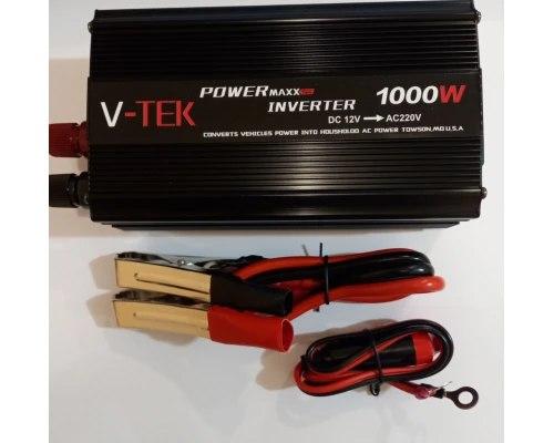 Перетворювач напруги автомобільний V-TEK Power Maxx-SSK1000W, інвертор 12/220В, USB, охолодження Чорний Перетворювач напруги автомобільний V-TEK Power Maxx-SSK1000W, інвертор 12/220В, USB, охолодження Чорний