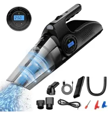 Автомобільний акумуляторний пилосос із компресором Car vacuum cleaner 110W