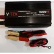Перетворювач напруги автомобільний V-TEK Power Maxx-SSK1000W, інвертор 12/220В, USB, охолодження Чорний