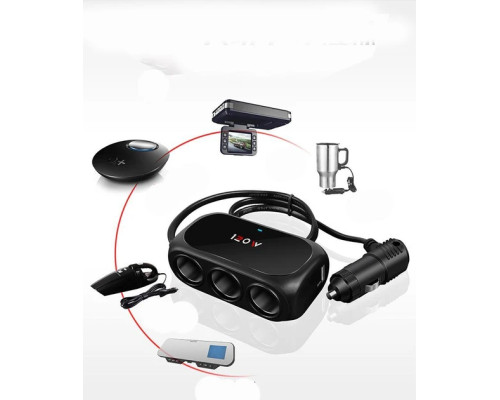 Розгалужувач для прикурювача Xunniu WT-D23 Black Розгалужувач для прикурювача Xunniu WT-D23 Black