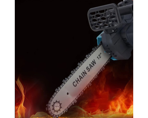 Ланцюгова пила з шиною 12 дюймів і 2 акумуляторами 48 В кейсі Electric Saw Blue