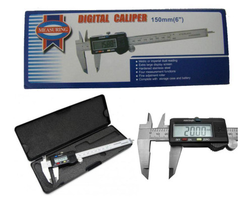 Штангенциркуль електронний з LCD-дисплеєм Digital caliper 150 мм Штангенциркуль електронний з LCD-дисплеєм Digital caliper 150 мм