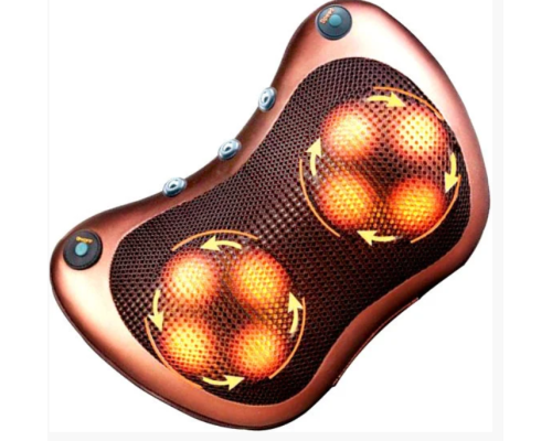 Масажна подушка MASSAGE PILLOW QY-8028 інфрачервоний роликовий масажер для шиї та спини 8 масажних ролика Масажна подушка MASSAGE PILLOW QY-8028 інфрачервоний роликовий масажер для шиї та спини 8 масажних ролика