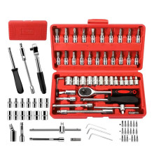 Автомобильный Набор Инструментов Piece Tool Set на 46 Ручных Инструментов в Пластиковом Кейсе