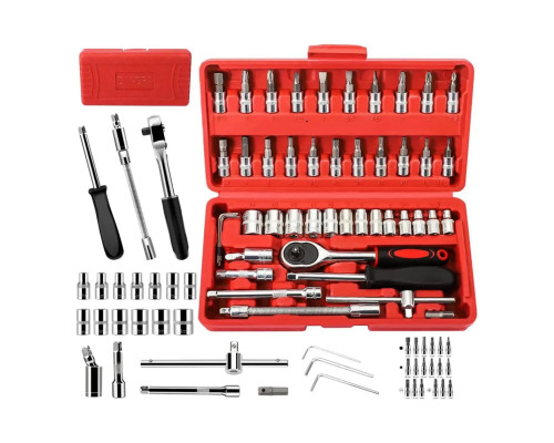 Автомобільний набір Інструментів Piece Tool Set на 46 Ручних Інструментів у Пластиковому Кейсі Автомобільний набір Інструментів Piece Tool Set на 46 Ручних Інструментів у Пластиковому Кейсі