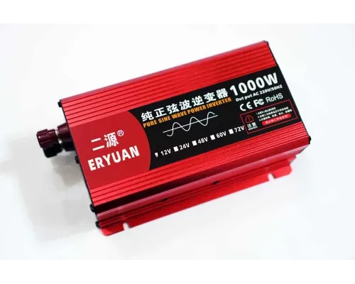 Преобразователь Инвертор Інвертор чис.синус ERYUAN AC/DC LCD 12v 1000W Для котла