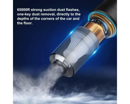 Автомобильный портативный беспроводной аккумуляторный пылесос 2 in1 Vacuum cleaner ЧЕРНЫЙ LY-597